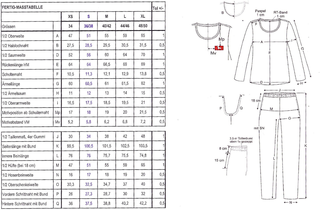 Pyjama mit Dackelmotiven