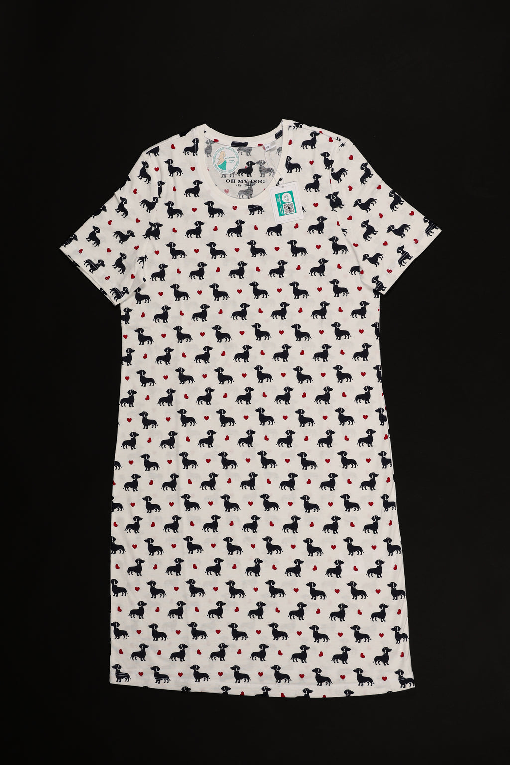 Sleep- Shirt Halbarm mit Dackelmotiven