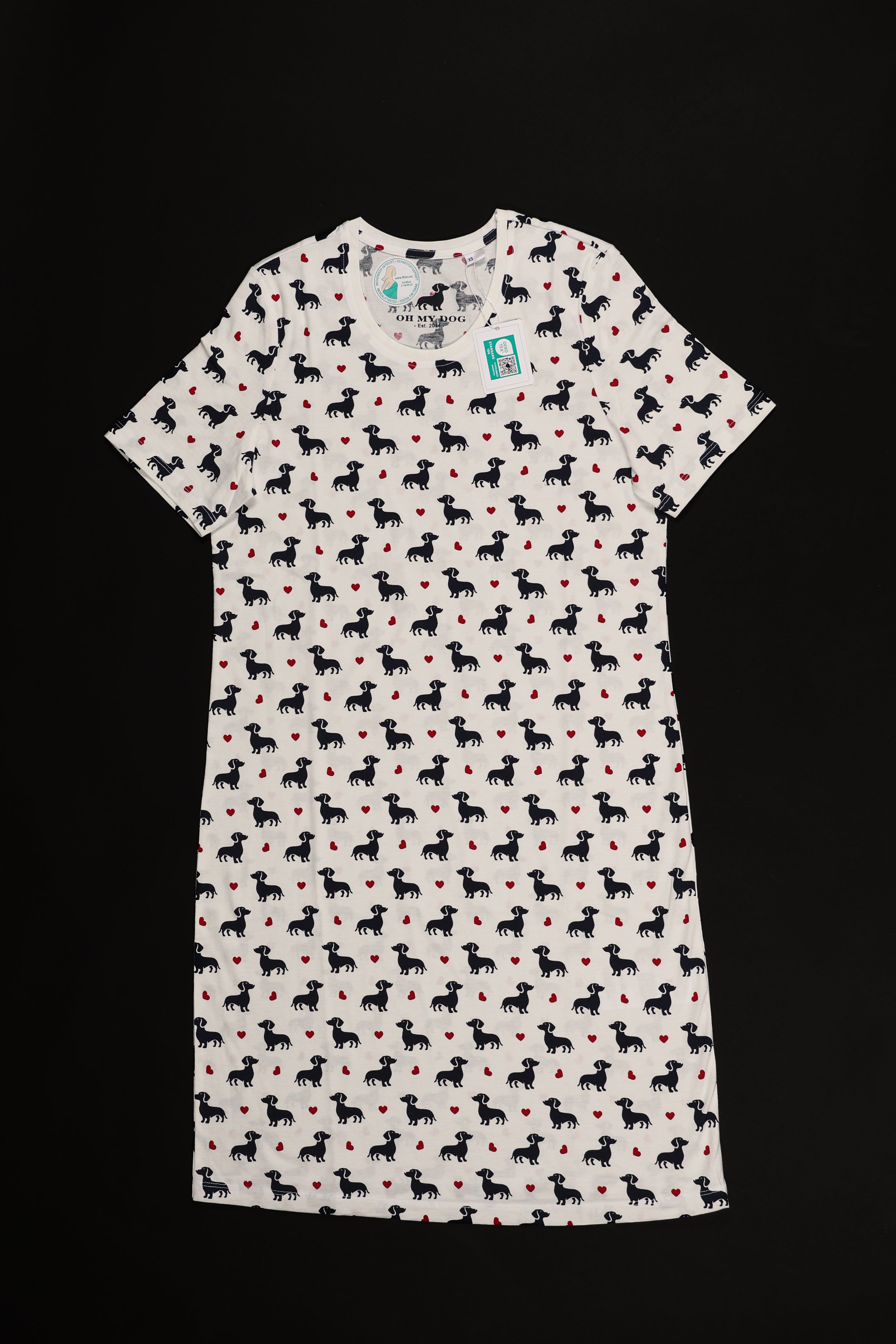 Sleep- Shirt Halbarm mit Dackelmotiven